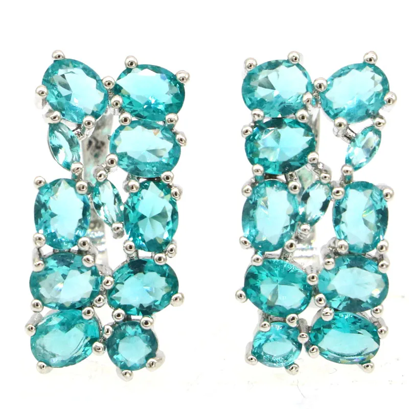 22x10 мм Романтический создан Аквамарин Танзанит подарок для сестры Серебряные