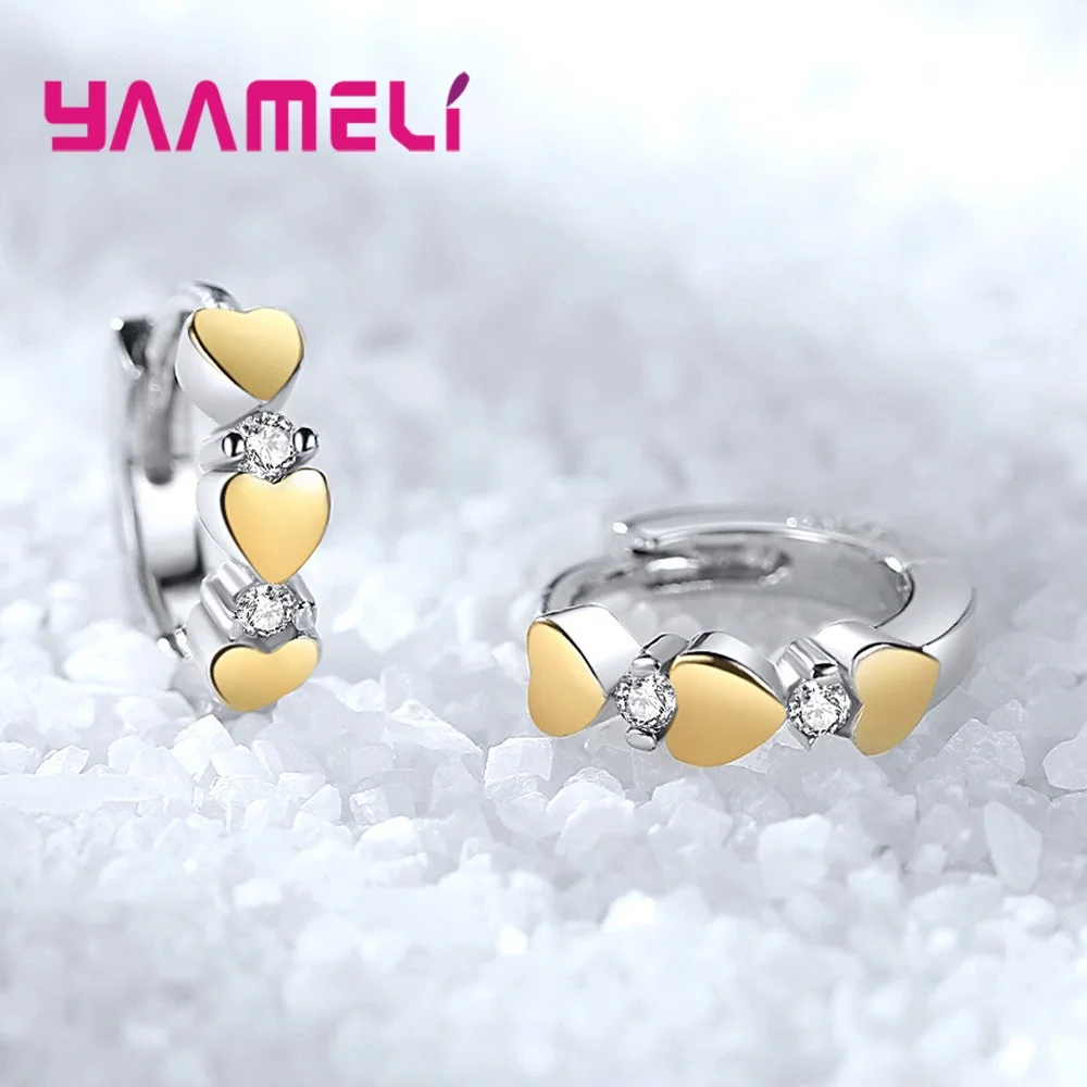 Серьги кольца из серебра 925 пробы круглые серьги с прозрачным кубическим