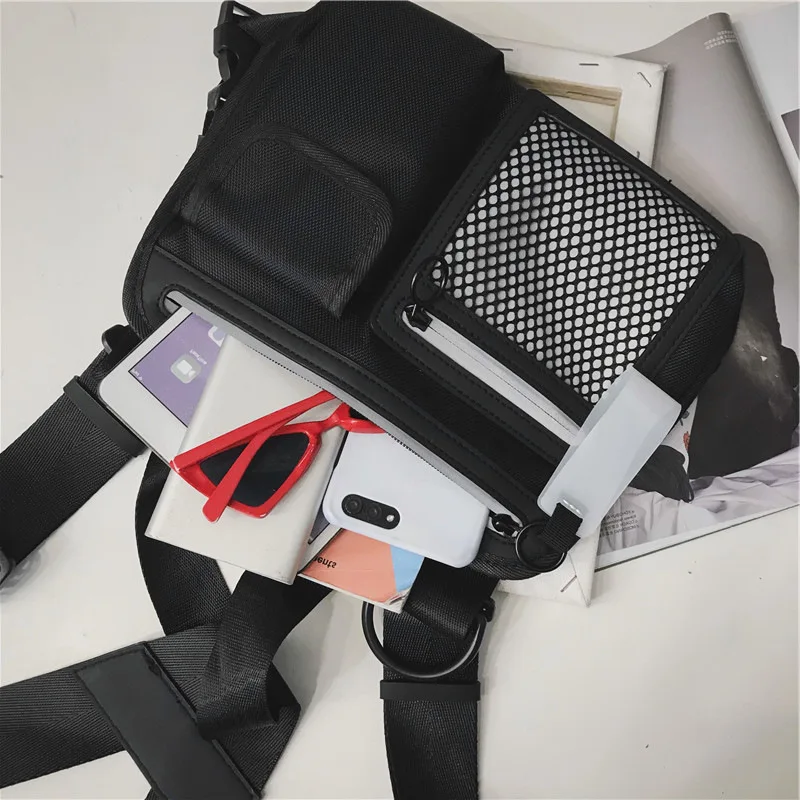 Multi-function Street Style Women Vest Strap Hip-Hop Men Chest Rig Bag Vest Pack Male Reflective Tactical  Waist Bags