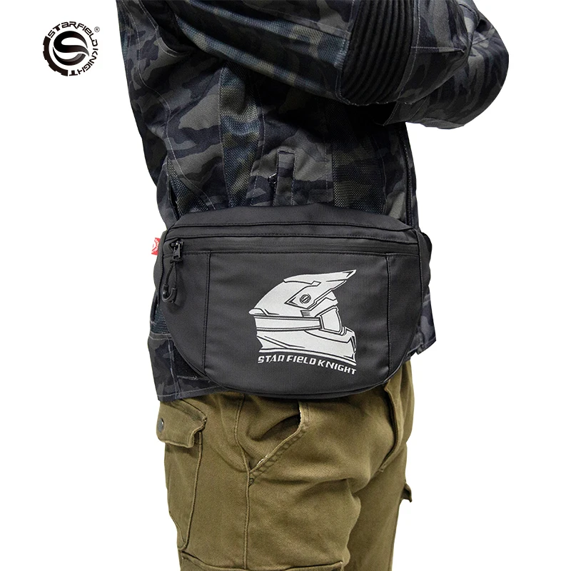 Мужская нагрудная сумка водонепроницаемая модная мотоциклетная через плечо для