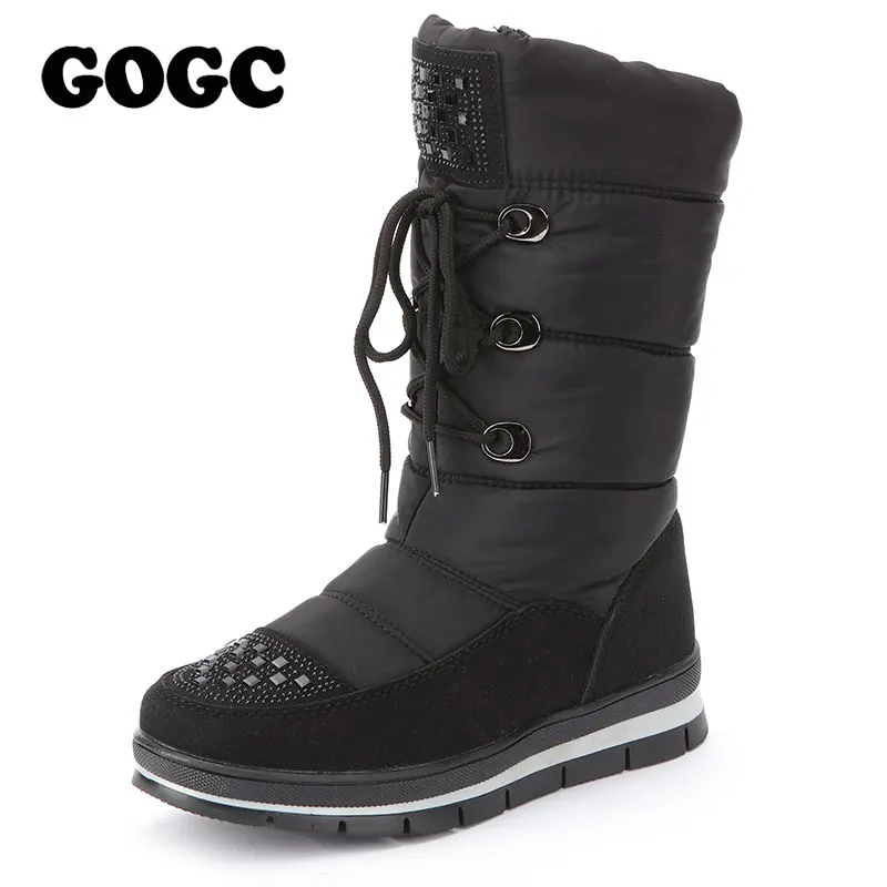GOGC сапоги женские; женские сапоги на зиму; Женская обувь на платформе; водонепроницаемые сапоги женские; сапоги женские зимние; ботильоны женские; зимняя обувь женская; батильоны женские G9815 - Цвет: g9815-1