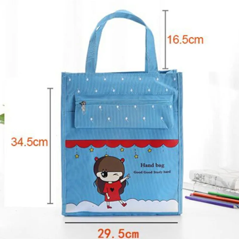 

Pattern Boy And Girl School Large Oxford A4 File Folder Kid's Document Bag Business Briefcase Paper Storage Bag With Zipper