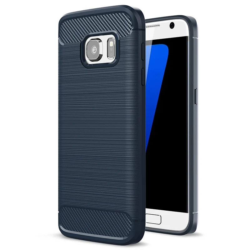Синий Для samsung Galaxy S7 S 7 Edge чехол из углеродного волокна противоударный чехол для телефона samsung S6 S 6 Edge чехол Полная защита оболочки - Цвет: Синий