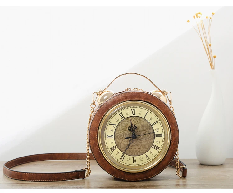 Модные креативные личные часы в форме сумочки, маленькая круглая сумка, новая сумка на плечо, женская сумка, сумка-мессенджер