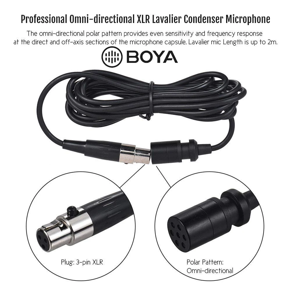 BOYA BY-M11OD профессиональная всенаправленная XLR Lavalier микрофонная система для
