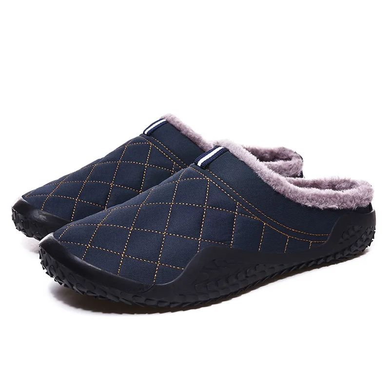 

2021 Cotton Slippers Men Winter Outdoor Men Shoes WaterProof Cold-Proof Casual Shoes Men Plush Warm Man Footwear Big Size 39-48