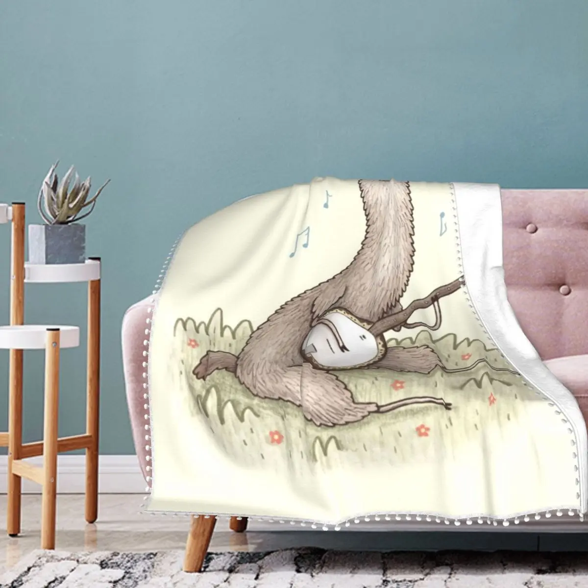 

Banjo Llama Alpaca Blanket Music Instrument Animal Armchair Soft Blanket Fashion Fluffy Fleece Bedspread