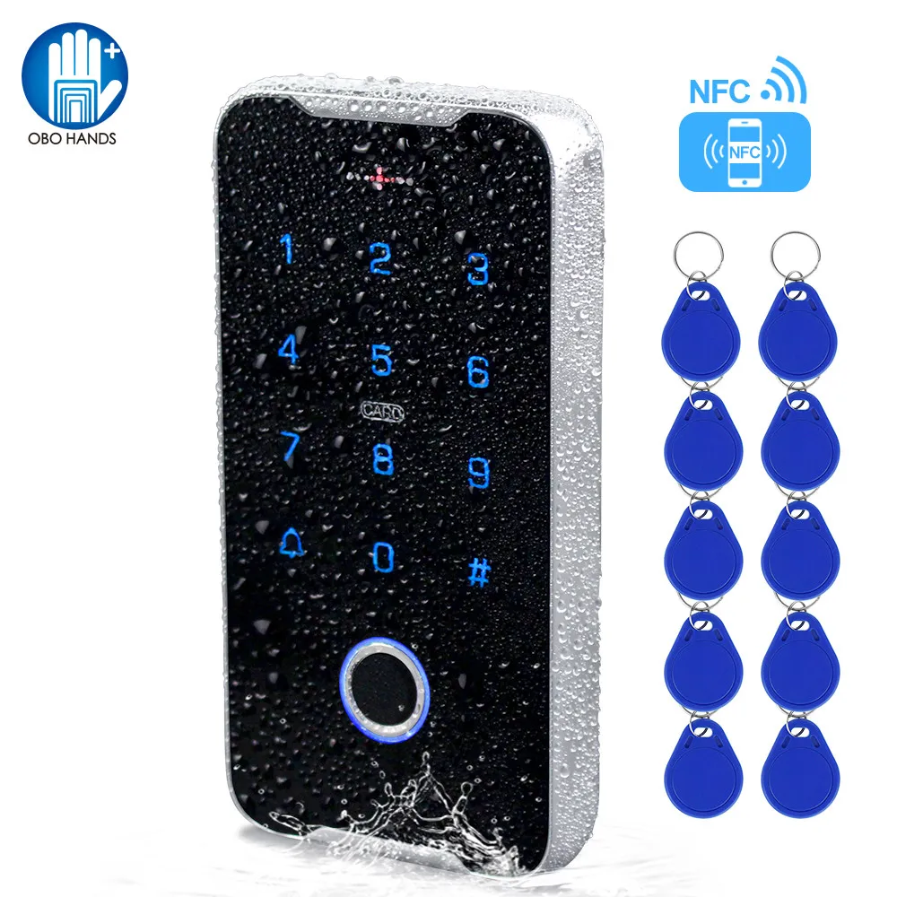 Price Review IP68 Waterproof Access Control Keypad RFID Keyboard WG26 System Support Mobile Phone NFC / Fingerprint / Password Unlock 13.56MHz Online Shop