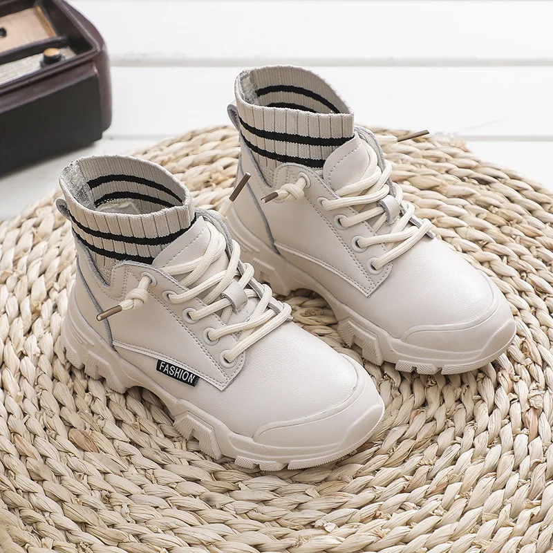 Модные кроссовки зимние ботинки Ботинки martin для мальчиков и девочек сетчатые