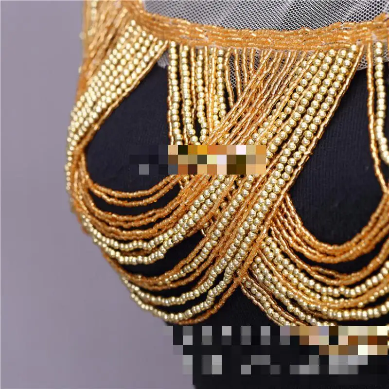 Новинка золотистая красная черная и серебристая Свадебная вышитая бисером