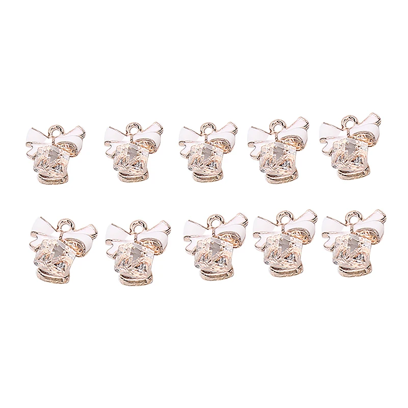 10 шт./лот квадратные стеклянные эмалевые подвески в форме банта капли масла