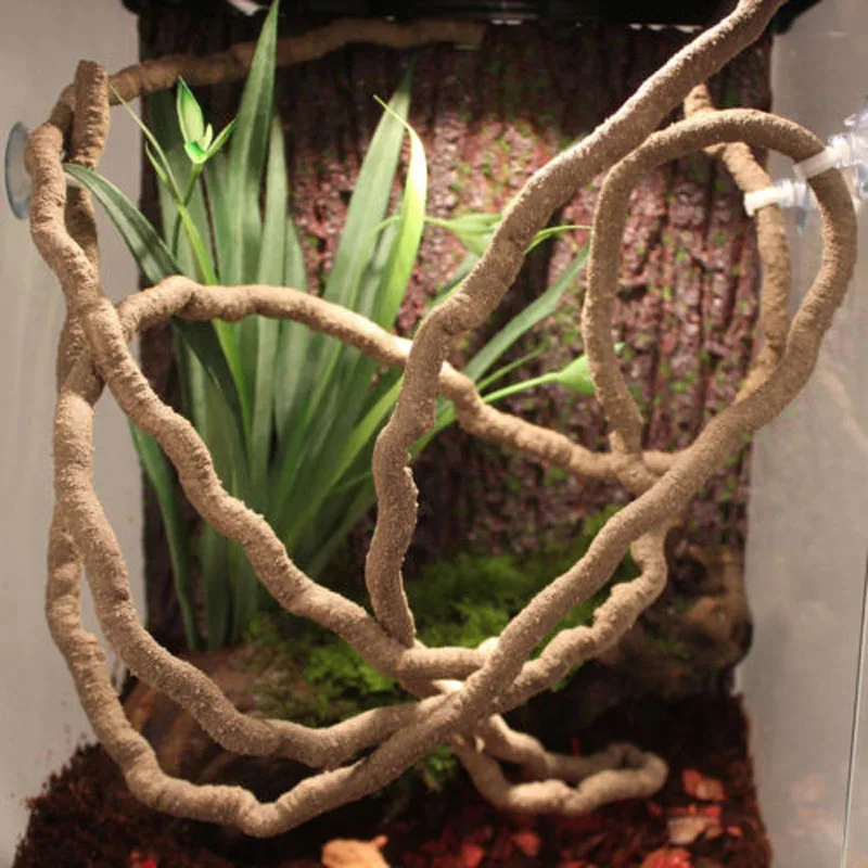 

High quality Reptile Vine Jungle Flexible Terrarium Climber Habitat 200cm Artificial Life-like Decor Reptile Flexible Vine New