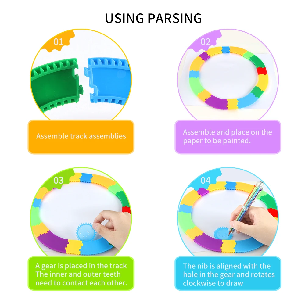 Спирограф для рисования детей детская игрушка креативный набор ручка Шестерня