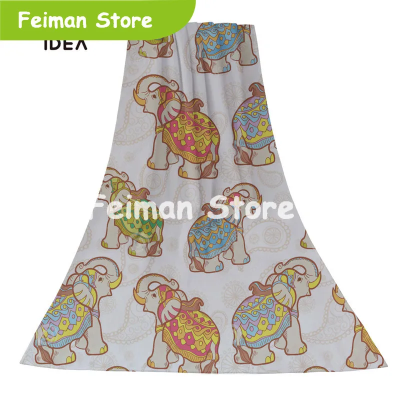 Милый мультяшный слон пляжые полотенца с принтом быстросохнущие домашние