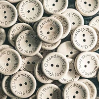 wooden round clothing buttons handmade sewing accessories for needlework handicraft scrapbook diy decorative natural 152025mm
