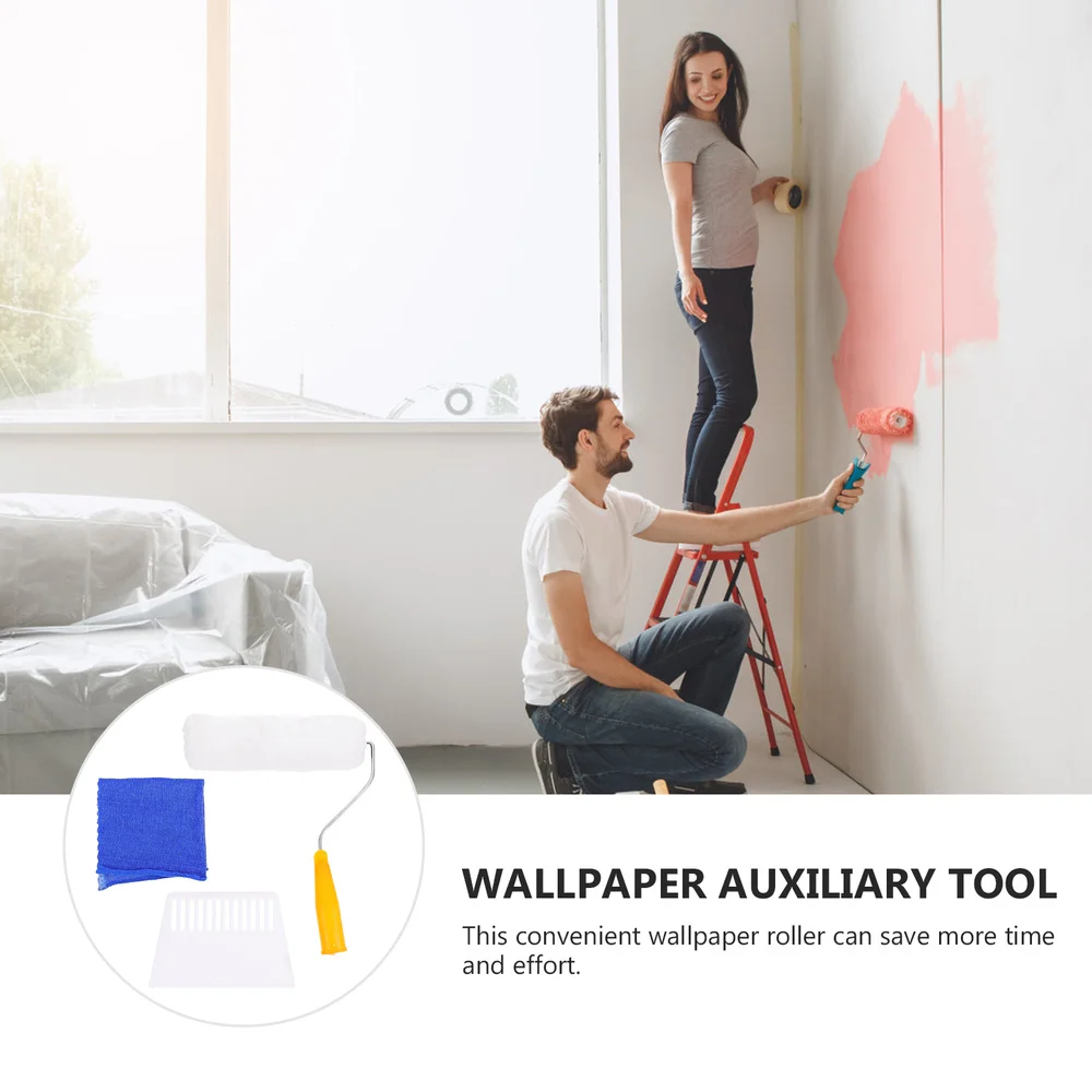 

3 Pcs 1 Set Useful Wallpaper Roller Paperhanging Brush Wallpaper Sticking Props
