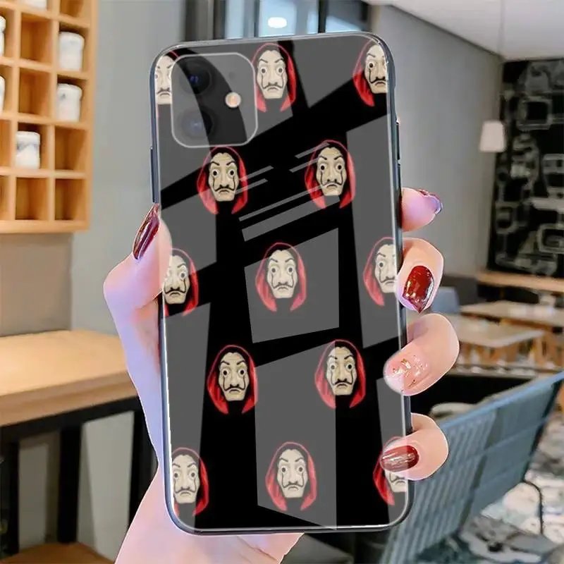 

Spain TV Money Heist House Paper Phone Cases Tempered Glass For Iphone6plus 6S 7 7plus 8 X XS XSmax XR 11 12 Pro Max 12mini