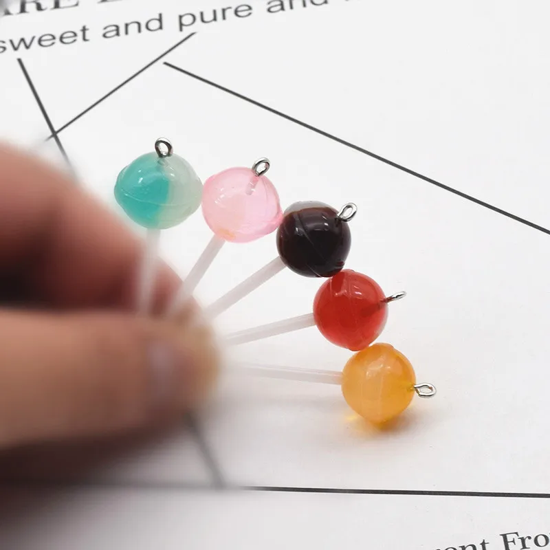 10 шт./упак. Красочные леденец конфеты каучуковые Подвески DIY серьги Модные