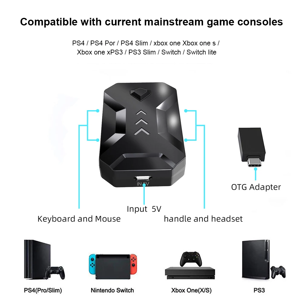 K1 Портативный игровая клавиатура переходник для мыши Nintendo Switch Lite XBOX один PS4 PS3