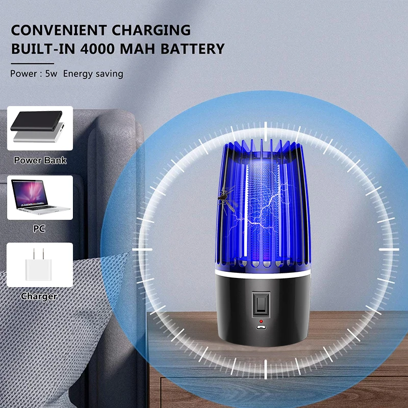 Отпугиватель комаров электронная лампа ловушка для насекомых от и мух офиса