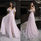 Женское вечернее платье с оборками, розовое блестящее длинное роскошное ТРАПЕЦИЕВИДНОЕ ПЛАТЬЕ в арабском платье на выпускной, на заказ, 2021