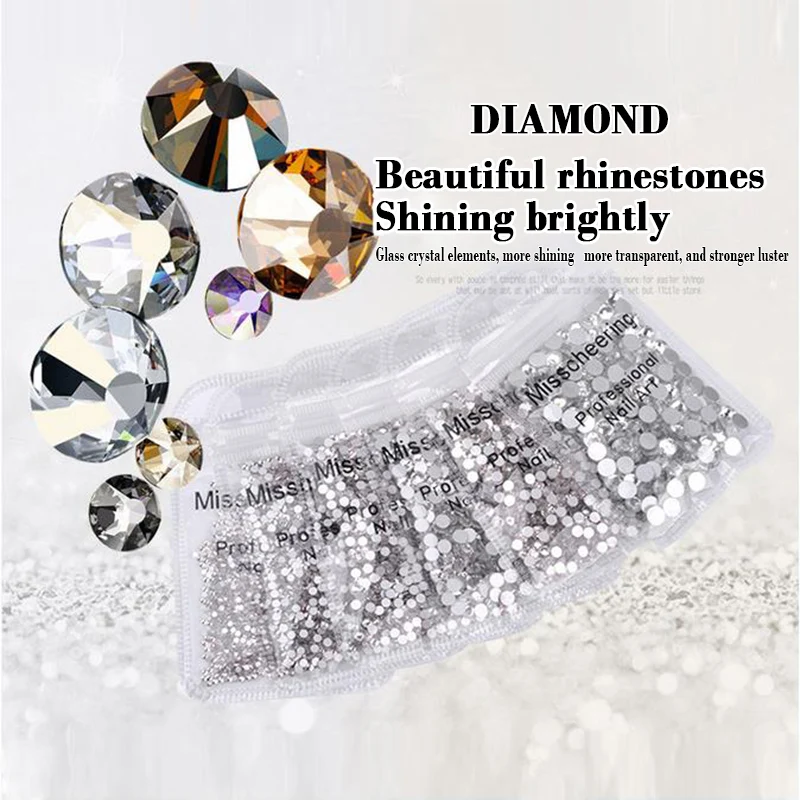 

Nail Decorations Rhinestones Crystal Glitter Flakes Stone Sticker Gems Nail Design 2021 Sequins For Jewelry 3d Nail Art Diamonds