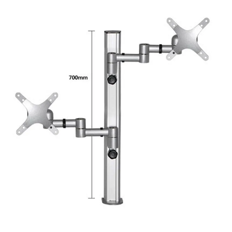 

DM-6D 10-27 "Алюминиевый двойной рычаг 2 lcd Телевизор Настольный кронштейн наклона 360 Поворот двойной монитор настольная подставка vesa 75 100 вращающ...