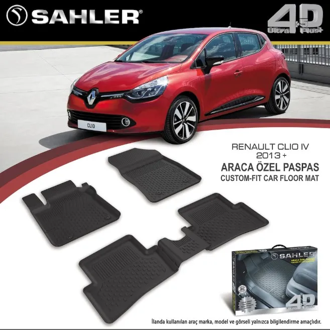 Коврики для пола 4.5D литой черный подходит Renault Clio 4 2012 2018 резиновые коврики
