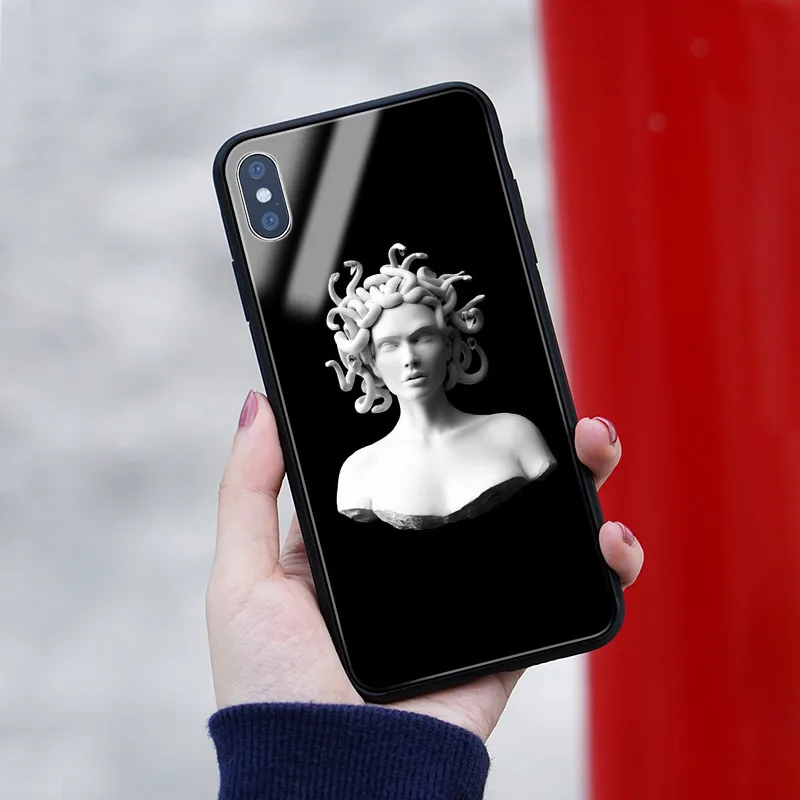 Чехол Medusa с изображением статуи в эстетике мягкий силиконовый чехол из