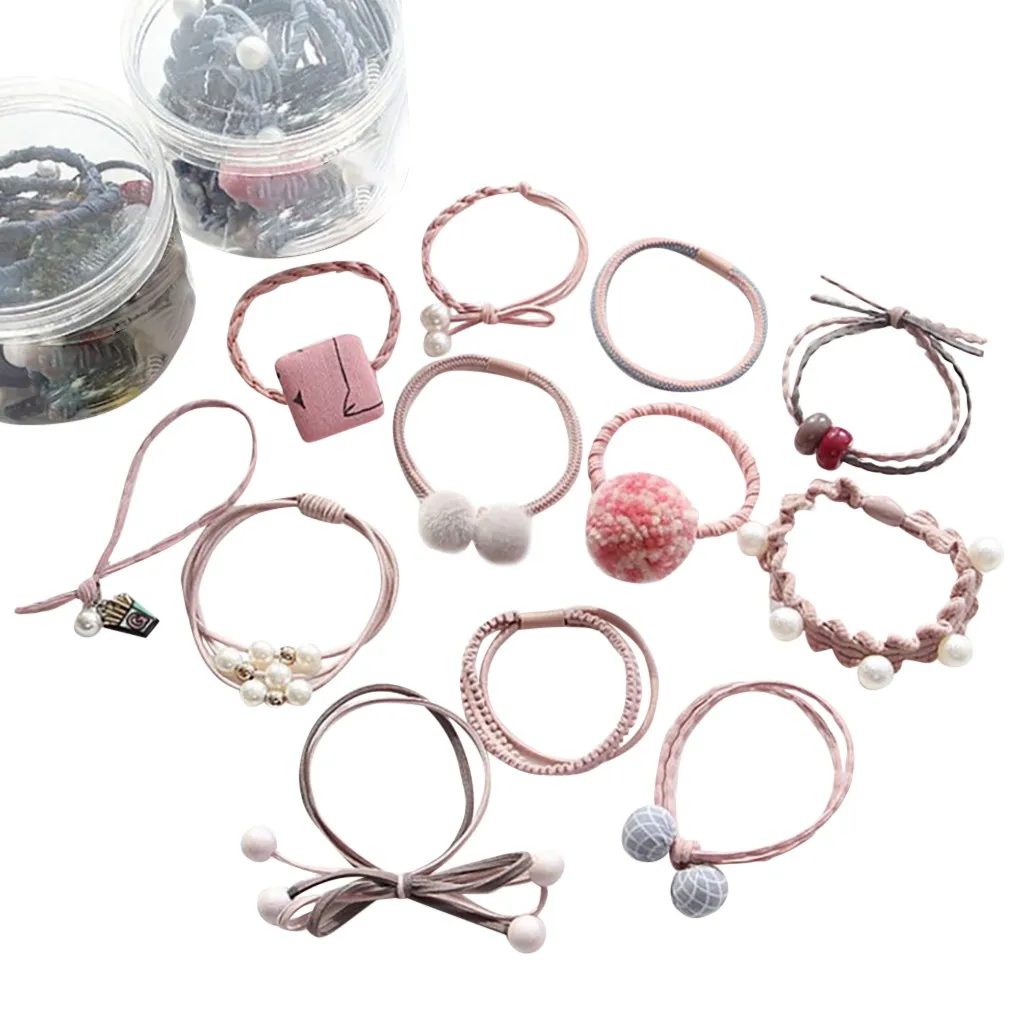 12 шт./лот женские аксессуары для волос резинки милые головные уборы повязка на