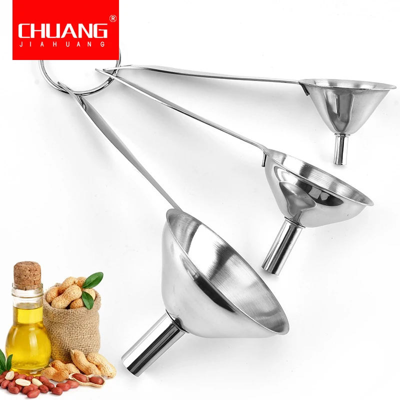 3 шт./компл. Нержавеющая сталь ложки с длинной ручкой воронка