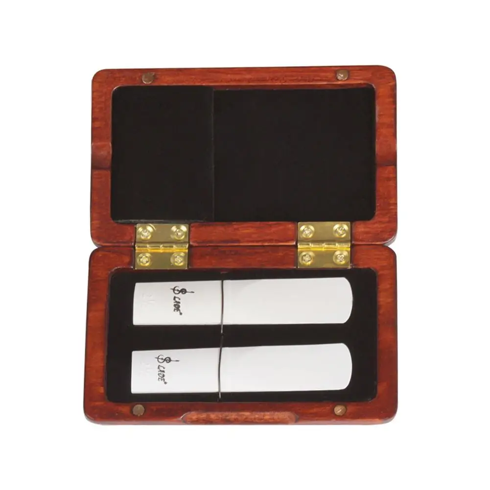 Saxophone Clarinet Reed Case Solid Wood Reed Box for Tenor/ Alto/ Soprano Saxophone Clarinet Reeds