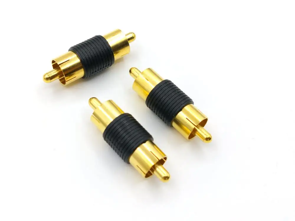 5-Pack RCA Phono Coupler - Male to Male Audio Video Connector, Gold image 5