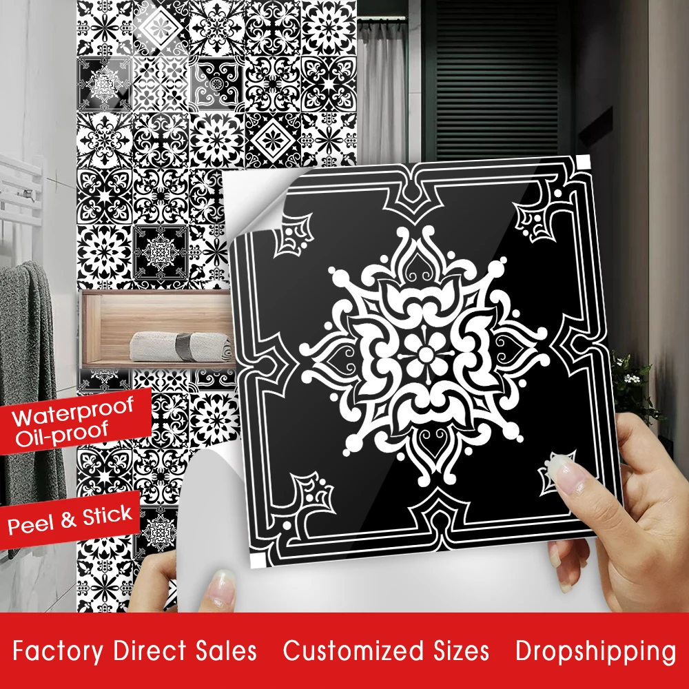 For Kitchen Bathroom Tables Waterproof Peel & Stick Pvc Art Wall Decals