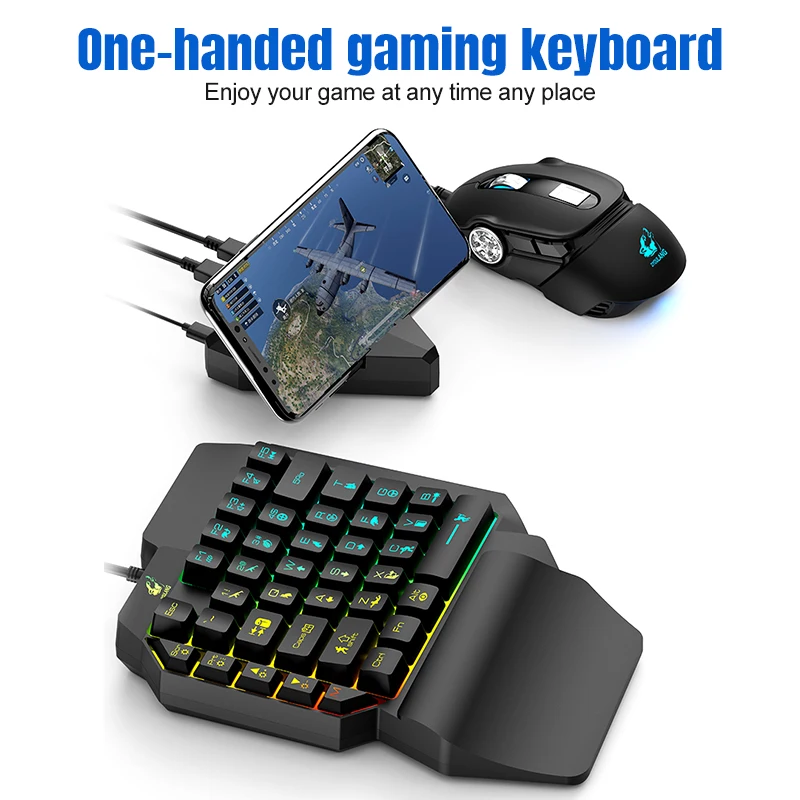 39-ключ с помощью одной руки клавиатура левой Gaming Keyboard и цветная (RGB) мышь
