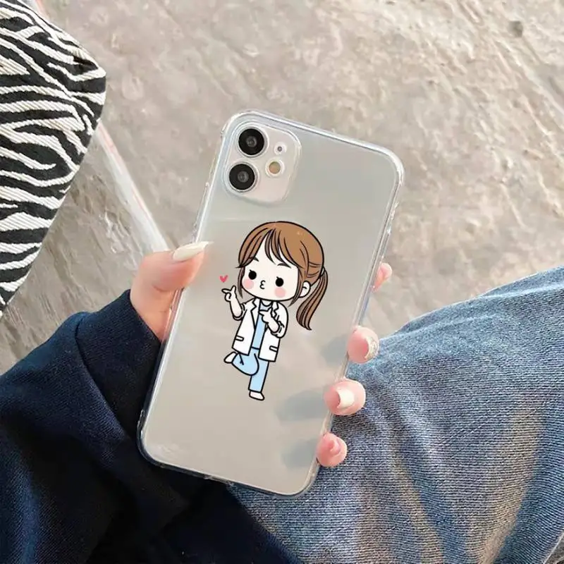 

Medicine Doctor Nurse Phone Case For iphone 12 11 8 7 6s 6 5 5s 5c se plus mini x xs xr pro max Transparent soft
