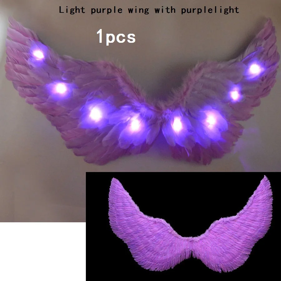 

Purple LED Glow Light Angel Feather Wing Fairy Wings Props Wedding Birthday Hen Party Supply Kids Christmas Xmas Halloween