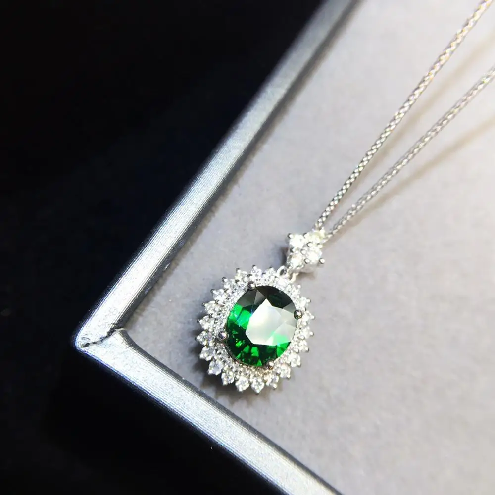 Цаворит подвеска 1.38ct 18K золотые ювелирные изделия природа зеленый цаворит