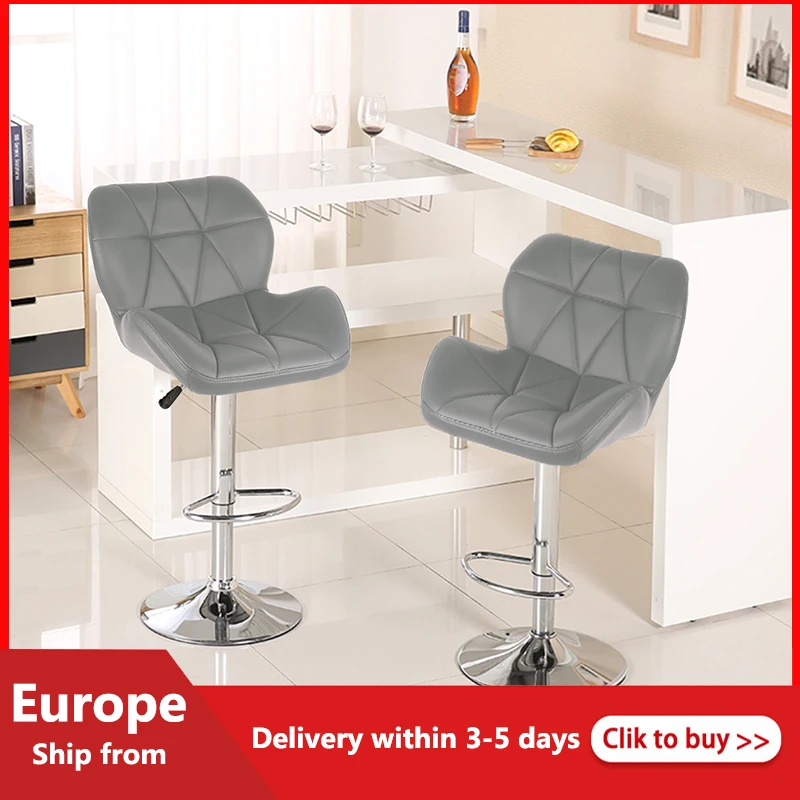 

2PCS European Tank Bar Chair Rotatable Kitchen Chair Household Non-slip Durable And Comfortable Height Adjustable High Chair HWC
