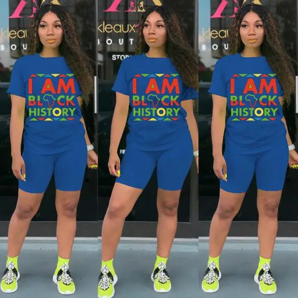 Женская спортивная одежда из 2 предметов Повседневная модная хлопковая Футболка