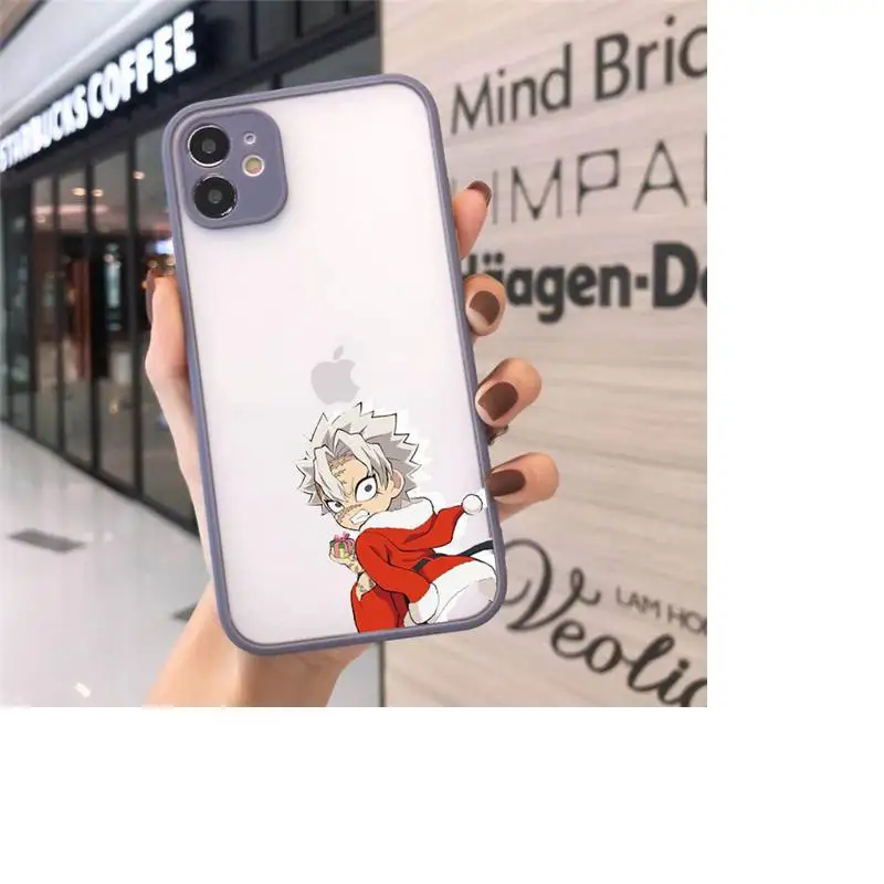 

Christmas Demon Slayer Phone Cases Matte Transparent For iPhone 12 Mini 11 Pro XR XS Max 7 8 Plus