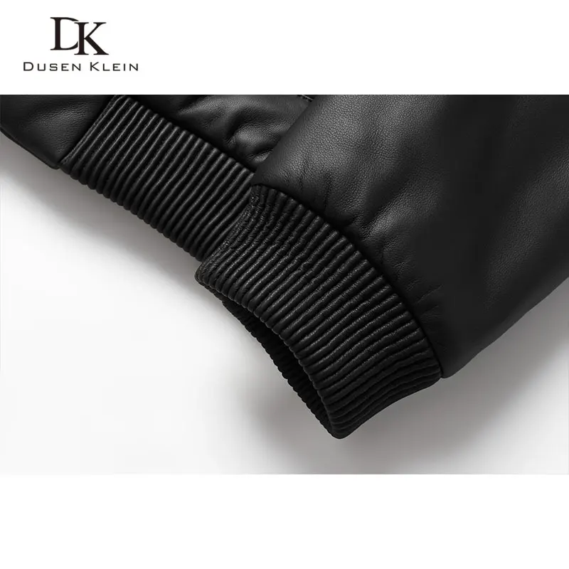 Мужские кожаные куртки пуховики зимнее теплое пальто с капюшоном из овчины и