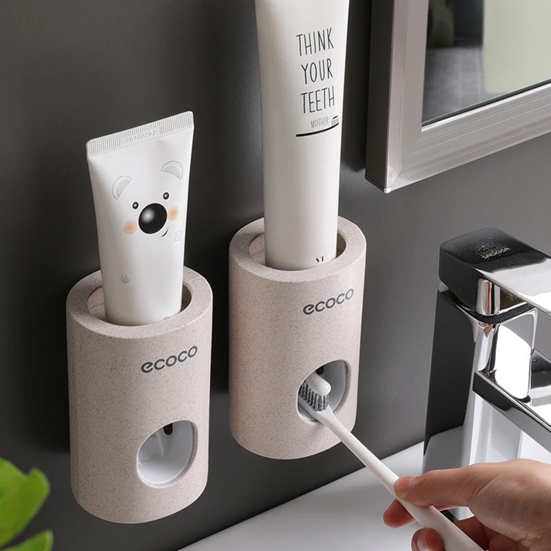 

Автоматический Дозатор зубной пасты, пылезащитный держатель для зубных щеток, соломинка пшеницы, настенный домашний выдавливатель, аксесс...