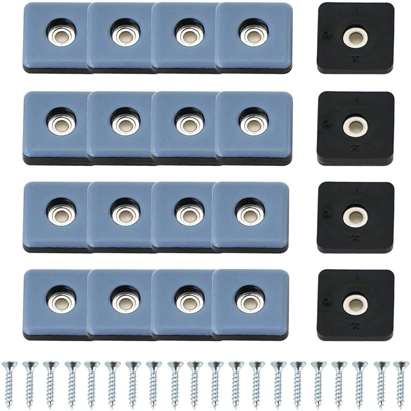 

20Pcs Furniture Sliders For Carpet PTF Furniture Glides Screw-In Square Furniture Moving Slider 25Mm With Screws CNIM Hot