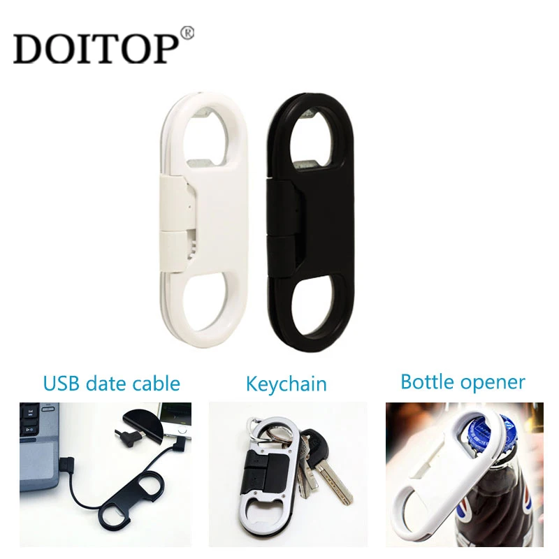 DOITOP USB кабель для зарядки данных открывалка бутылок пива брелок 3 в 1 портативный