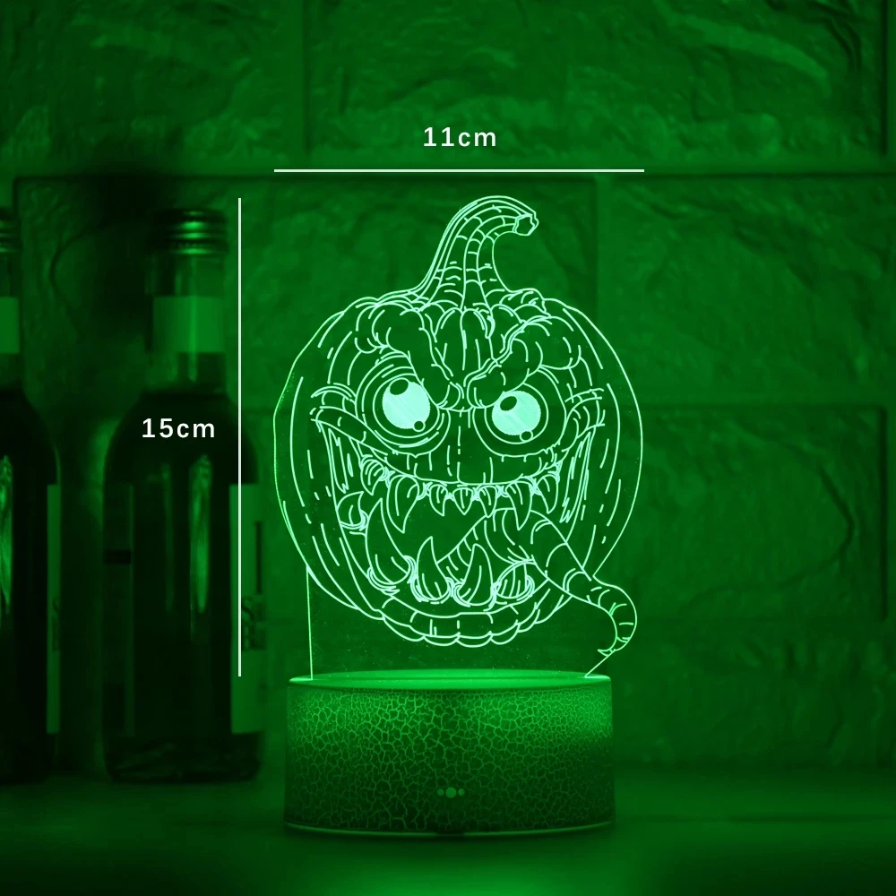 

2021 Newest Pumpkin LED light creative 3D LED night light novel illusion night light 3D phantom table lamp for home decoration