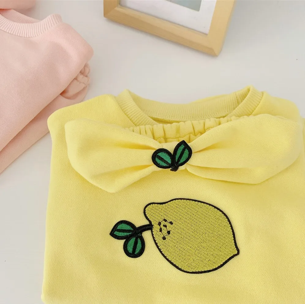Боди для маленьких девочек Одежда с изображением лимонов малышей Красивая