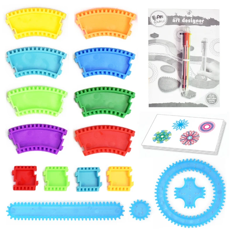 SZ пар 31 33 шт spirographer набор игрушек для рисования Блокировка Шестерня колеса