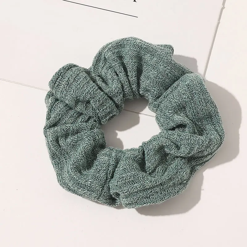 

Women Knitting Striped Scrunchies Soft Hair Rope Knitted Elastic Hair Bands Ties Solid Color Ponytail Holder Hair Accessories