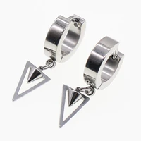 hollow triangle drop earrings stainless steel piercing jewelry gift huggie hoop earrings with spike
